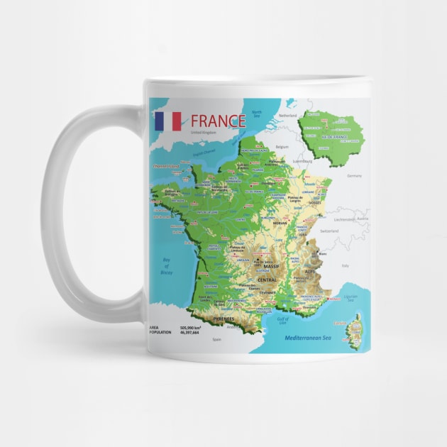 Geographic map of France by AliJun